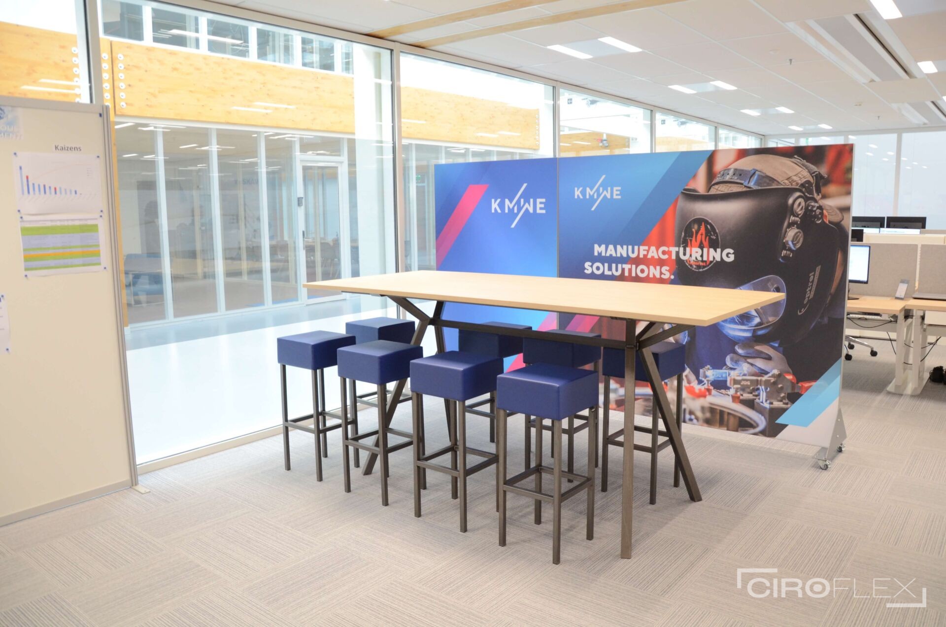 Geluiddempende verrijdbare wanden kantoortuin KMWE Eindhoven Brainport Campus